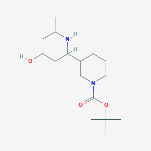 molecular formula C16H32N2O3 B13969599 tert-Butyl 3-(3-hydroxy-1-(isopropylamino)propyl)piperidine-1-carboxylate 