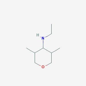 molecular formula C9H19NO B13969609 N-ethyl-3,5-dimethyltetrahydro-2H-pyran-4-amine 