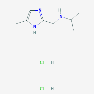 molecular formula C8H17Cl2N3 B1396962 N-[(4-methyl-1H-imidazol-2-yl)methyl]propan-2-amine dihydrochloride CAS No. 1332530-51-4