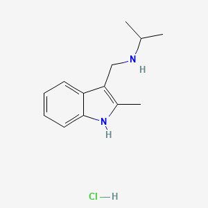 molecular formula C13H19ClN2 B1396963 N-((2-Methyl-1H-indol-3-yl)methyl)propan-2-amine hydrochloride CAS No. 1332529-32-4