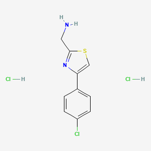 molecular formula C10H11Cl3N2S B1396968 {[4-(4-Chlorophenyl)-1,3-thiazol-2-yl]-methyl}amine dihydrochloride CAS No. 1332528-71-8