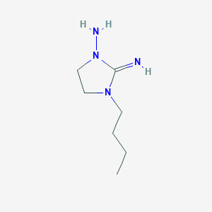 molecular formula C7H16N4 B13969882 3-Butyl-2-iminoimidazolidin-1-amine 