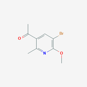 molecular formula C9H10BrNO2 B1396989 1-(5-bromo-6-methoxy-2-methylpyridin-3-yl)ethanone CAS No. 1335113-01-3