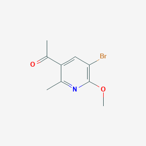 molecular formula C9H10BrNO2 B1396989 1-(5-Bromo-6-methoxy-2-methylpyridin-3-yl)ethan-1-one CAS No. 1335113-01-3