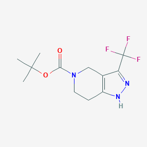 molecular formula C12H16F3N3O2 B1396990 tert-butyl 3-(trifluoromethyl)-1H,4H,5H,6H,7H-pyrazolo[4,3-c]pyridine-5-carboxylate CAS No. 1022931-73-2