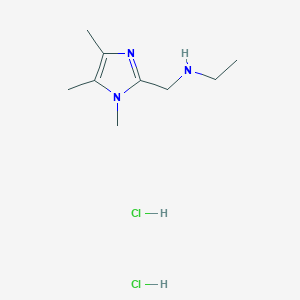 molecular formula C9H19Cl2N3 B1396998 N-[(1,4,5-Trimethyl-1H-imidazol-2-yl)methyl]-ethanamine dihydrochloride CAS No. 1332530-64-9