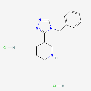 molecular formula C14H20Cl2N4 B1396999 3-(4-benzyl-4H-1,2,4-triazol-3-yl)piperidine dihydrochloride CAS No. 1332528-92-3
