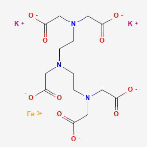molecular formula C14H18FeK2N3O10 B13969997 Ferrate(2-), (rel-(N(R))-N-(2-(bis((carboxy-kappaO)methyl)amino-kappaN)ethyl)-N-(2-((S)-((carboxy-kappaO)methyl)(carboxymethyl)amino-kappaN)ethyl)glycinato(5-)-kappaN,kappaO)-, dipotassium, (PB-7-13-12564)- CAS No. 19529-39-6