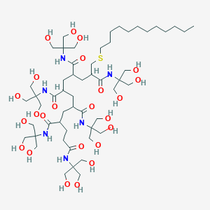 molecular formula C54H104N6O24S B139700 1-N,3-N,5-N,7-N,9-N,11-N-hexakis[1,3-dihydroxy-2-(hydroxymethyl)propan-2-yl]-12-dodecylsulfanyldodecane-1,3,5,7,9,11-hexacarboxamide CAS No. 142473-18-5