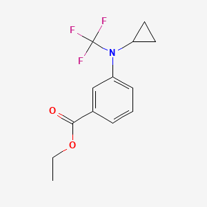 molecular formula C13H14F3NO2 B13970029 Ethyl 3-(cyclopropyl(trifluoromethyl)amino)benzoate 
