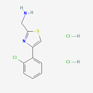 molecular formula C10H11Cl3N2S B1397005 ([4-(2-Chlorophenyl)-1,3-thiazol-2-yl]methyl)amine dihydrochloride CAS No. 1332530-68-3