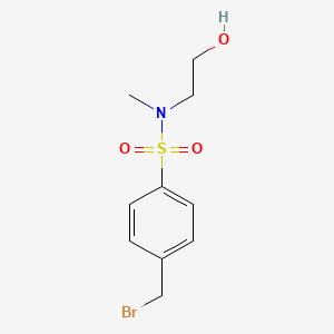 molecular formula C10H14BrNO3S B13970051 4-(bromomethyl)-N-(2-hydroxyethyl)-N-methylbenzenesulfonamide 