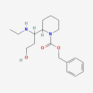 molecular formula C18H28N2O3 B13970076 Benzyl 2-(1-(ethylamino)-3-hydroxypropyl)piperidine-1-carboxylate 