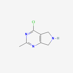 molecular formula C7H8ClN3 B13970099 4-Chloro-2-methyl-6,7-dihydro-5H-pyrrolo[3,4-d]pyrimidine 