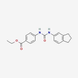 molecular formula C19H20N2O3 B1397010 ethyl 4-{[(2,3-dihydro-1H-inden-5-yl)carbamoyl]amino}benzoate CAS No. 893009-73-9