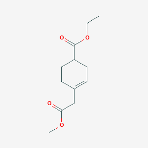 molecular formula C12H18O4 B13970102 Ethyl 4-(2-methoxy-2-oxoethyl)cyclohex-3-enecarboxylate 