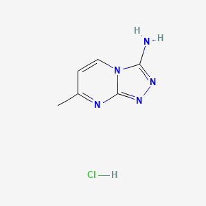 molecular formula C6H8ClN5 B1397011 7-Methyl[1,2,4]triazolo[4,3-A]pyrimidin-3-amine hydrochloride CAS No. 1332528-80-9