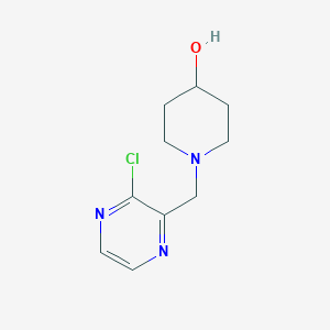 molecular formula C10H14ClN3O B13970121 1-((3-Chloropyrazin-2-yl)methyl)piperidin-4-ol 