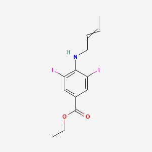 molecular formula C13H15I2NO2 B13970136 Ethyl 4-[(but-2-en-1-yl)amino]-3,5-diiodobenzoate CAS No. 761432-06-8