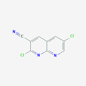 molecular formula C9H3Cl2N3 B1397019 2,6-Dichloro-1,8-naphthyridine-3-carbonitrile CAS No. 1330583-69-1