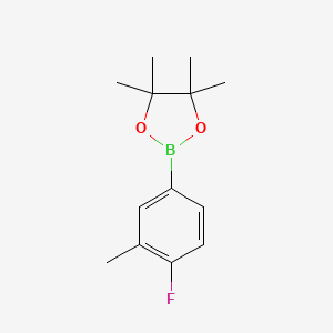 molecular formula C13H18BFO2 B1397030 2-(4-Fluoro-3-methylphenyl)-4,4,5,5-tetramethyl-1,3,2-dioxaborolane CAS No. 1001200-60-7