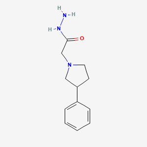 molecular formula C12H17N3O B1397035 2-(3-Phenylpyrrolidin-1-yl)acetohydrazide CAS No. 1313825-26-1