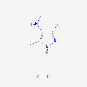 molecular formula C6H12ClN3 B1397036 N,3,5-trimethyl-1H-pyrazol-4-amine hydrochloride CAS No. 1332528-26-3