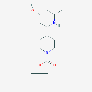 molecular formula C16H32N2O3 B13970436 tert-Butyl 4-(3-hydroxy-1-(isopropylamino)propyl)piperidine-1-carboxylate 
