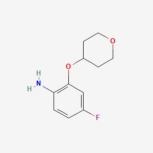 molecular formula C11H14FNO2 B1397047 4-Fluoro-2-(oxan-4-yloxy)aniline CAS No. 1211758-65-4