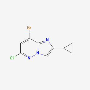 molecular formula C9H7BrClN3 B1397057 8-Bromo-6-chloro-2-cyclopropylimidazo[1,2-b]pyridazine CAS No. 1298031-95-4