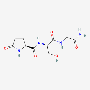 molecular formula C10H16N4O5 B13970573 Pyroglutamyl-seryl-glycinamide CAS No. 51095-58-0