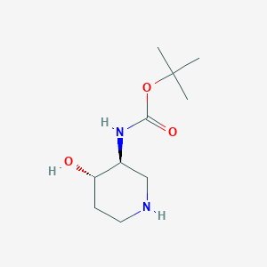 molecular formula C10H20N2O3 B1397058 tert-butyl N-[(3S,4S)-4-hydroxypiperidin-3-yl]carbamate CAS No. 859854-68-5