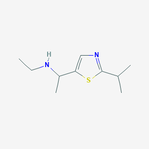 molecular formula C10H18N2S B13970650 N-ethyl-1-(2-isopropylthiazol-5-yl)ethanamine 