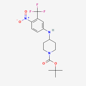 molecular formula C17H22F3N3O4 B1397068 Tert-butyl 4-[[4-nitro-3-(trifluoromethyl)phenyl]amino]piperidine-1-carboxylate CAS No. 1247040-82-9
