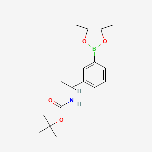 molecular formula C19H30BNO4 B1397070 叔丁基(1-(3-(4,4,5,5-四甲基-1,3,2-二恶杂硼环-2-基)苯基)乙基)氨基甲酸酯 CAS No. 887254-63-9