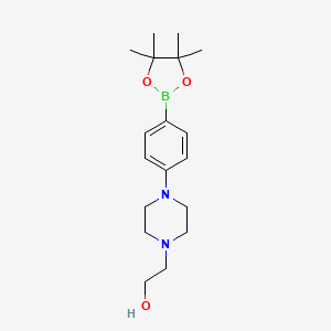 molecular formula C18H29BN2O3 B1397075 2-(4-(4-(4,4,5,5-Tetramethyl-1,3,2-dioxaborolan-2-yl)phenyl)piperazin-1-yl)ethanol CAS No. 1089686-81-6