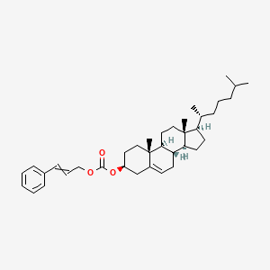 molecular formula C37H54O3 B13970802 Cholest-5-en-3-ol (3beta)-, 3-phenyl-2-propenyl carbonate CAS No. 62778-25-0
