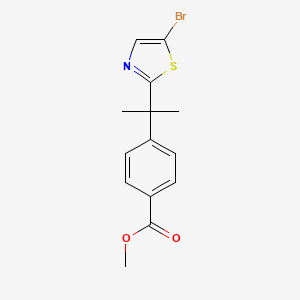 molecular formula C14H14BrNO2S B1397086 Methyl 4-(2-(5-bromothiazol-2-yl)propan-2-yl)benzoate CAS No. 1312536-21-2