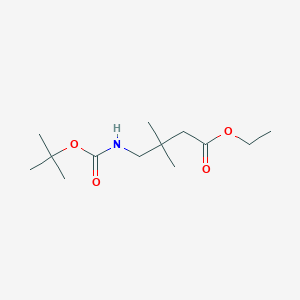 molecular formula C13H25NO4 B13970954 Ethyl 4-((tert-butoxycarbonyl)amino)-3,3-dimethylbutanoate 