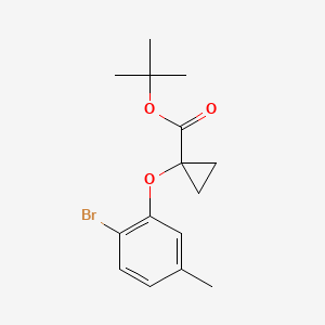 molecular formula C15H19BrO3 B13970972 Tert-butyl 1-(2-bromo-5-methylphenoxy)cyclopropanecarboxylate 
