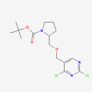 molecular formula C15H21Cl2N3O3 B13971007 tert-Butyl 2-(((2,4-dichloropyrimidin-5-yl)methoxy)methyl)pyrrolidine-1-carboxylate 