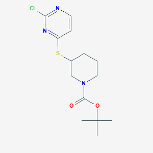 molecular formula C14H20ClN3O2S B13971022 3-(2-Chloro-pyrimidin-4-ylsulfanyl)-piperidine-1-carboxylic acid tert-butyl ester 