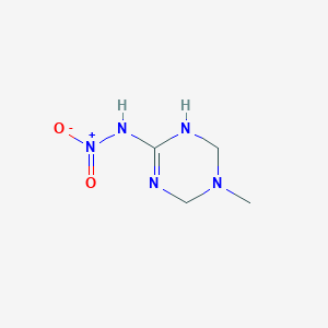 molecular formula C4H9N5O2 B139711 N-(3-methyl-2,4-dihydro-1H-1,3,5-triazin-6-yl)nitramide CAS No. 133258-70-5