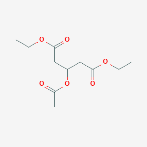 molecular formula C11H18O6 B13971101 Pentanedioic acid, 3-(acetyloxy)-, diethyl ester CAS No. 91967-12-3