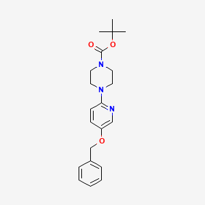 molecular formula C21H27N3O3 B13971146 Tert-butyl 4-(5-(benzyloxy)pyridin-2-YL)piperazine-1-carboxylate 