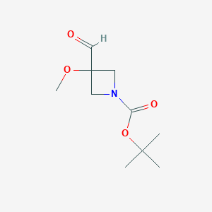 molecular formula C10H17NO4 B13971259 tert-Butyl 3-formyl-3-methoxyazetidine-1-carboxylate 