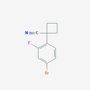 molecular formula C11H9BrFN B1397126 1-(4-Bromo-2-fluoro-phenyl)-cyclobutanecarbonitrile CAS No. 749929-04-2