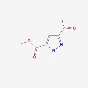 molecular formula C7H8N2O3 B1397128 Methyl 3-formyl-1-methyl-1H-pyrazole-5-carboxylate CAS No. 1031351-95-7