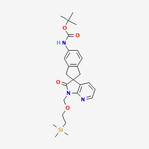 molecular formula C26H35N3O4Si B1397131 tert-Butyl (2'-oxo-1'-((2-(trimethylsilyl)ethoxy)methyl)-1,1',2',3-tetrahydrospiro[indene-2,3'-pyrrolo[2,3-b]pyridin]-5-yl)carbamate CAS No. 1033608-31-9