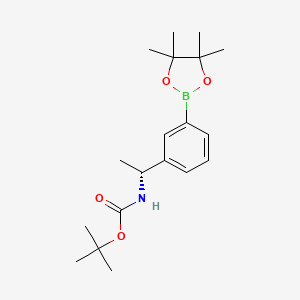 molecular formula C19H30BNO4 B1397133 (R)-tert-butyl (1-(3-(4,4,5,5-tetramethyl-1,3,2-dioxaborolan-2-yl)phenyl)ethyl)carbamate CAS No. 887254-66-2